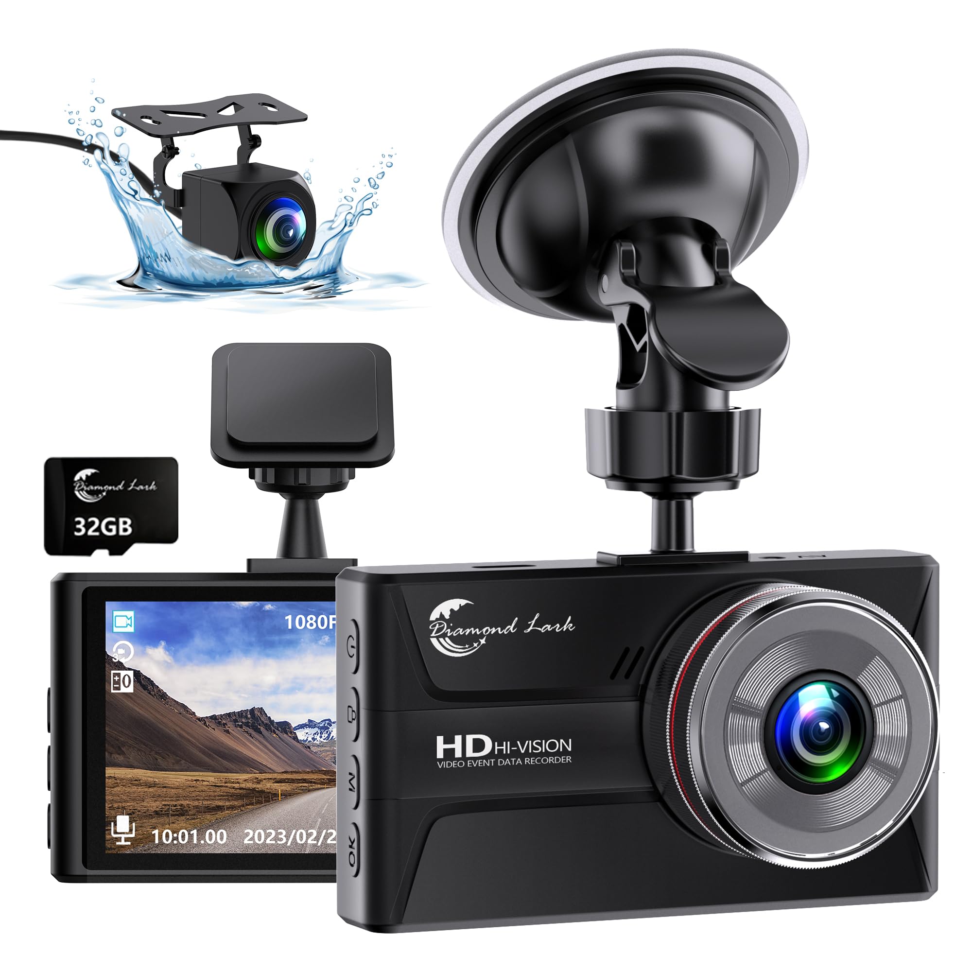 Diamond Lark 1080P Dual Dash Cam