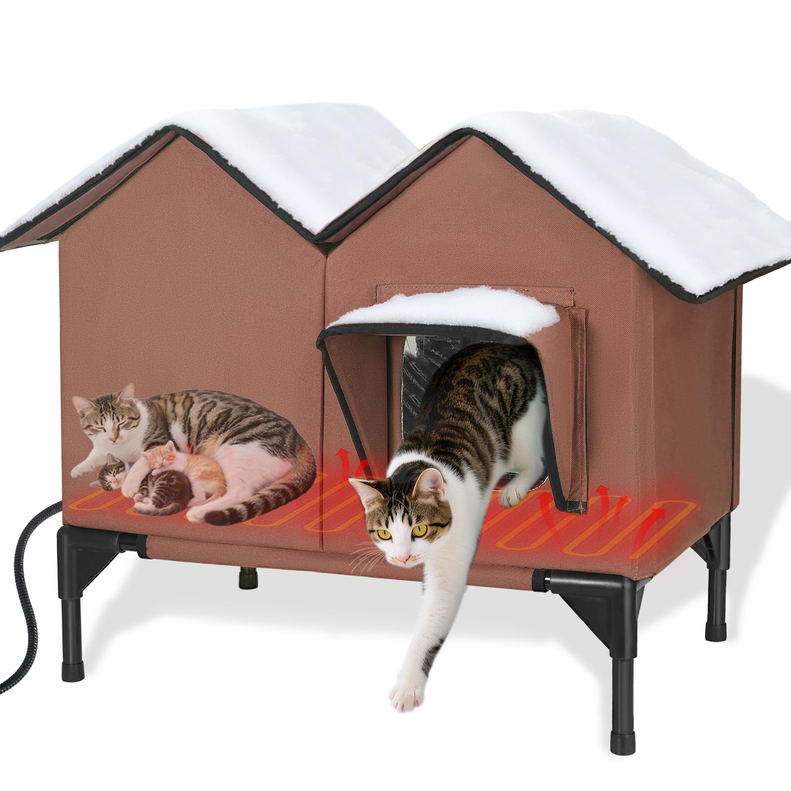 GUZROK Heated Outdoor Cat House